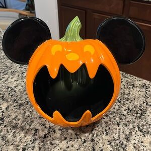 Mickey Pumpkin Ceramic Halloween Candy Bowl